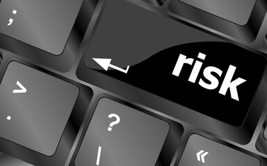 Poster - risk management keyboard key showing business insurance concept
