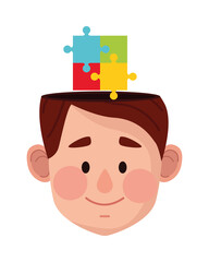 Sticker - human head with puzzle pieces mental health care