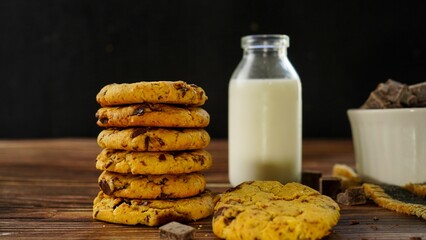 Wall Mural - Chick pea flour chocolate chip cookies / gluten free besan cookies