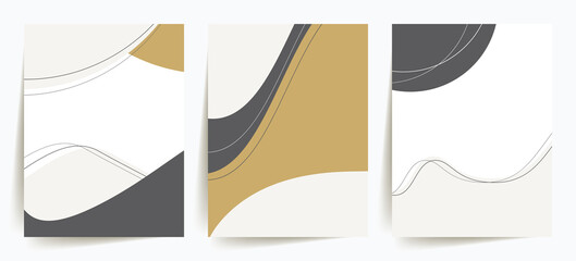 Wall Mural - elegant, trendy abstract shapes backgrounds. minimal cover design templates. set of 3 minimalist, ab