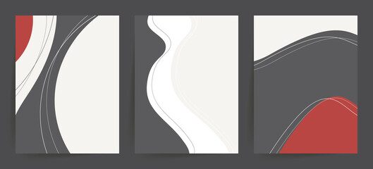 Wall Mural - elegant, trendy abstract shapes backgrounds. minimal cover design templates. set of 3 minimalist, ab