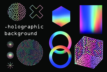 Poster - Abstract holographic shapes.