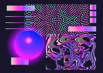 Aufkleber - Abstract futuristic sci-fi background with geometric minimal composition of bold forms and shapes.