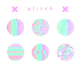 Poster - Abstract geometric background with composition of holographic circles, shapes with futuristic ornament.