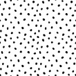 © Oleksandra - Hipster black and white seamless polka dot pattern. Vector irregular abstract texture with random hand drawn spots.