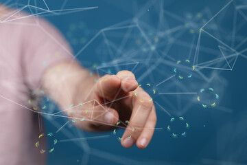 technology binary code interface digital touch