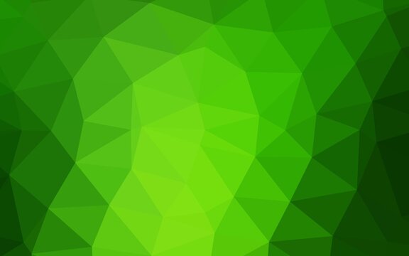 Dark Green vector low poly cover.