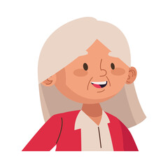 Canvas Print - cute old woman avatar character