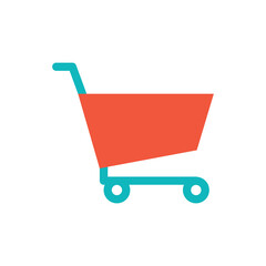 Sticker - Cart Icon Color Design Vector Template Illustration