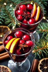 Wall Mural - Christmas hot drink or mulled wine