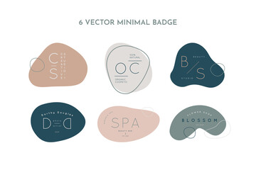 Wall Mural - set minimal logos design templates in simple style - vector abstract badges in pastel colors for cre
