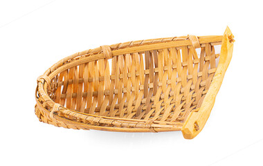 Wall Mural - Bamboo basket hand made an isolated on white background