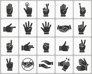 Hands icons. Isolated vector illustration.