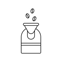 Fototapete - Coffee roaster machine. Linear icon of professional equipment for roasting coffee beans. Black simple illustration. Contour isolated vector pictogram on white background