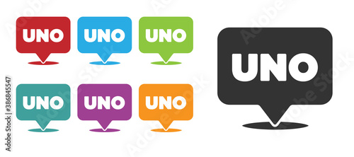 Fotografía Black Uno card game icon isolated on white background
