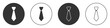 Black Tie icon isolated on white background. Necktie and neckcloth symbol. Circle button. Vector.