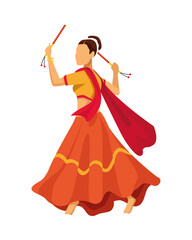 Wall Mural - navratri dancer female traditional character