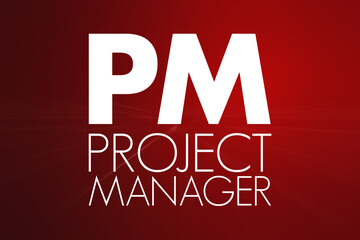 Poster - PM - Project Manager acronym, business concept background