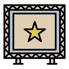 Poster - Big screen outdoor advertising icon. Outline big screen outdoor advertising vector icon for web design isolated on white background