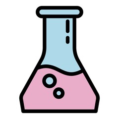 Poster - Forensic laboratory flask icon. Outline forensic laboratory flask vector icon for web design isolated on white background