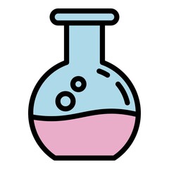 Poster - Forensic laboratory chemical flask icon. Outline forensic laboratory chemical flask vector icon for web design isolated on white background