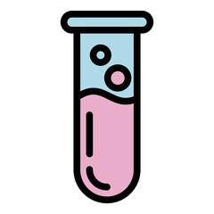 Poster - Forensic laboratory test tube icon. Outline forensic laboratory test tube vector icon for web design isolated on white background