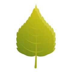 Poster - Birch green leaf icon. Cartoon of birch green leaf vector icon for web design isolated on white background