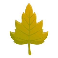 Poster - Viburnum autumn green leaf icon. Cartoon of viburnum autumn green leaf vector icon for web design isolated on white background