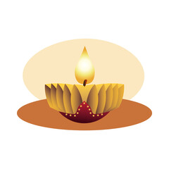 Sticker - hindu religion candle golden icon