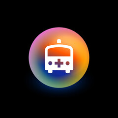 Canvas Print - Ambulance - App Button