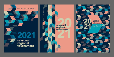 Vivid dynamic geometric arrows poster template