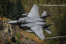 USAF F15E Strike Eagle Low Level In The Welsh Mountains