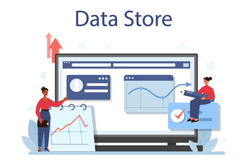 Poster - Business big data analysis online service or platform. Chart and graph