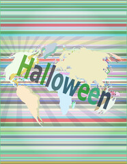 Poster - screen digital with holiday halloween word