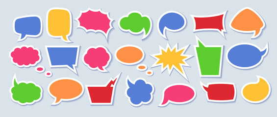 Aufkleber - paper speech bubble set with space for phrases.
