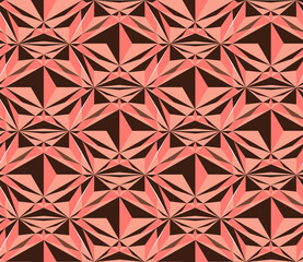 Poster - Seamless geometric pattern with the image of crystals, triangles, faces, polygons. Outlined vector design for web banner, business presentation, brand package, fabric, print, wallpaper.