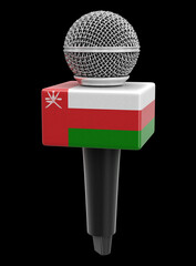 Poster - Microphone and Oman flag. Image with clipping path