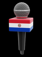Poster - Microphone and Paraguayan flag. Image with clipping path