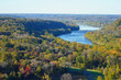 View of the Delaware River between Bucks County, Pennsylvania, and Hunterdon County, New Jersey, seen from the Bowman’s Hill Tower during foliage season