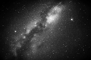 Sticker - night starry sky and milky way. black white space background