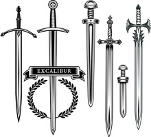 Legendary Sword. Excalibur The Mythical Sword Of King