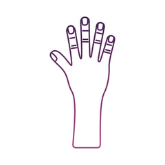 Poster - hand human stop line style icon