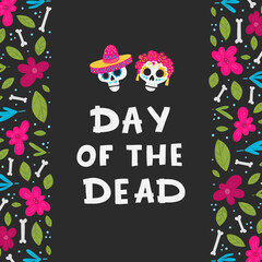 Wall Mural - Day of the Dead or Mexico Halloween greeting card, invitation