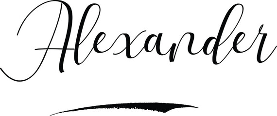 Fototapete - Alexander-Male Name Cursive Calligraphy on White Background