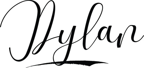 Fototapete - Dylan-Male Name Cursive Calligraphy on White Background