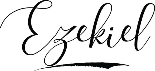 Fototapete - Ezekiel-Male Name Cursive Calligraphy on White Background
