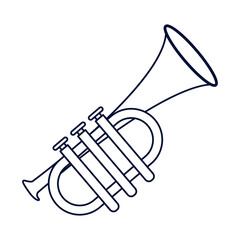 Canvas Print - trumpet musical instrument line style icon