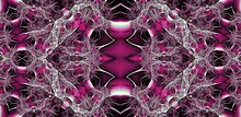 Abstract Pink & White Fractal Background - Intricately Textured Pink Design With Many Hidden Elements. Mysterious, Electric, Thought-provoking Background.