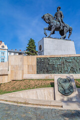 Wall Mural - Statue with the king Mihai Viteazul, Cluj-Napoca, Romania