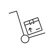 © Daniil - handcar with box icon element of logistics icon for mobile concept and web apps. Thin line handcar with box icon can be used for web and mobile. Premium icon on white background